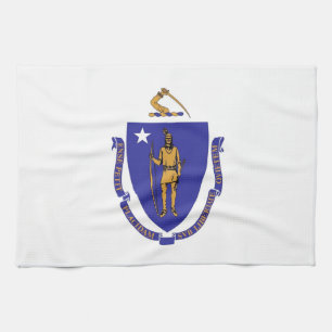 Serviette de cuisine avec Drapeau du Massachusetts