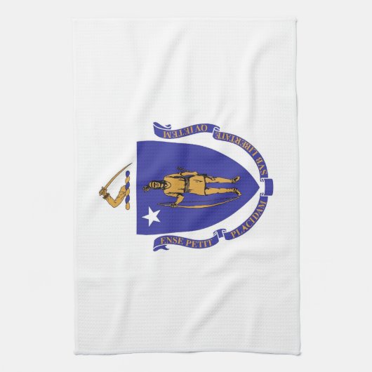 Serviette de cuisine avec Drapeau du Massachusetts (Vertical)