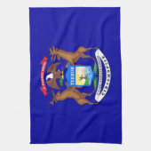 Serviette de cuisine avec Drapeau du Michigan, Éta (Vertical)
