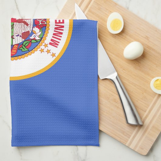 Serviette de cuisine avec Drapeau du Minnesota, Ét (Quart Plié)
