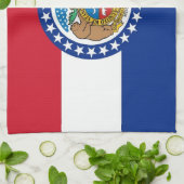 Serviette de cuisine avec Drapeau du Missouri, Éta (Plié)