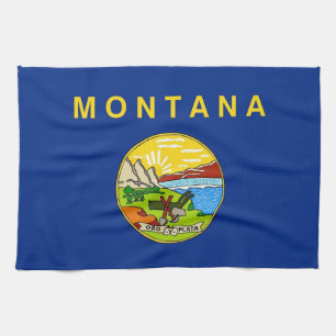 Serviette de cuisine avec Drapeau du Montana, U.S.