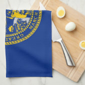 Serviette de cuisine avec Drapeau du Nebraska, Éta (Quart Plié)