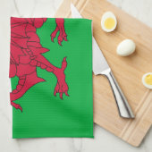 Serviette de cuisine avec Drapeau du Pays de Galle (Quart Plié)