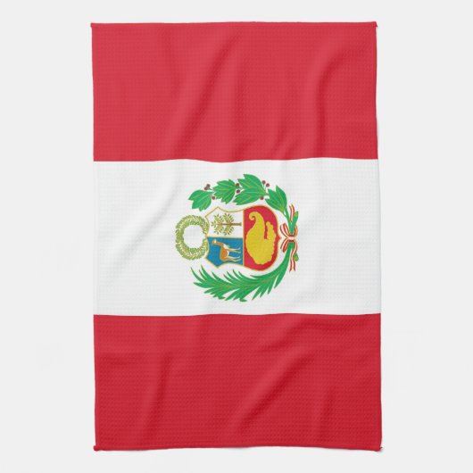 Serviette de cuisine avec Drapeau du Pérou (Vertical)