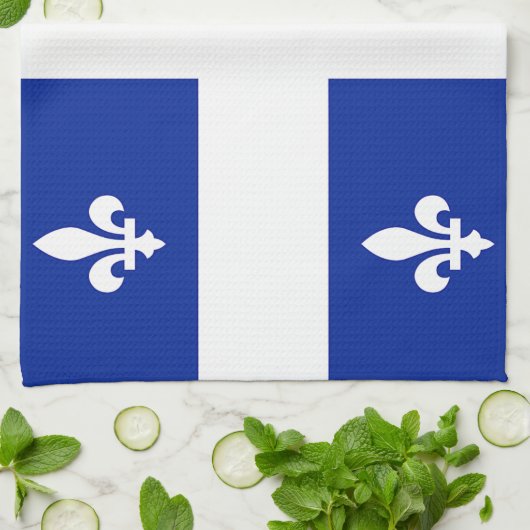 Serviette de cuisine avec Drapeau du Québec, Canad (Plié)