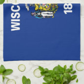 Serviette de cuisine avec Drapeau du Wisconsin, Ét (Plié)
