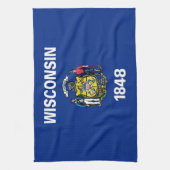 Serviette de cuisine avec Drapeau du Wisconsin, Ét (Vertical)