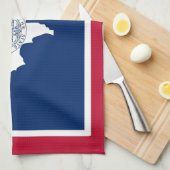 Serviette de cuisine avec Drapeau du Wyoming, État (Quart Plié)