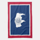 Serviette de cuisine avec Drapeau du Wyoming, État (Vertical)