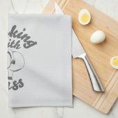serviette de cuisine avec du sass gris doux (Quart Plié)