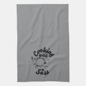 serviette de cuisine avec du sass gris foncé (Vertical)