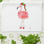 serviette de cuisine avec flamant rose (Plié)