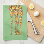 Serviette de cuisine avec Giraffe - Votre couleur (Quart Plié)