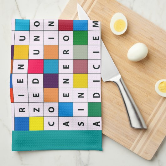 Serviette de cuisine avec la conception de mois de (Quart Plié)