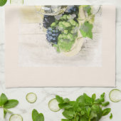 Serviette de cuisine avec Lunettes de vin et fruit (Plié)