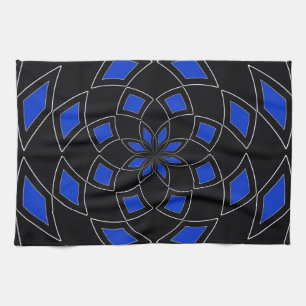 Serviette de cuisine avec noir et bleu Résumé De