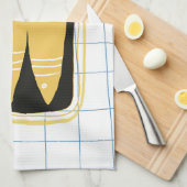 Serviette de cuisine avec poisson en conserve (Quart Plié)