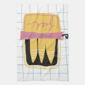Serviette de cuisine avec poisson en conserve (Vertical)