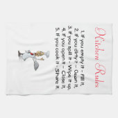 Serviette de cuisine avec règlement de cuisine et  (Horizontal)