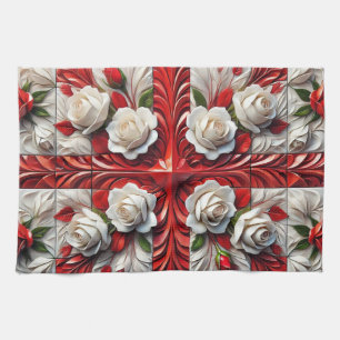 Serviette de cuisine avec Rose anglais Design