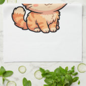 Serviette de cuisine avec un chaton roux mignon (Plié)
