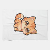 Serviette de cuisine avec un chaton roux mignon (Horizontal)