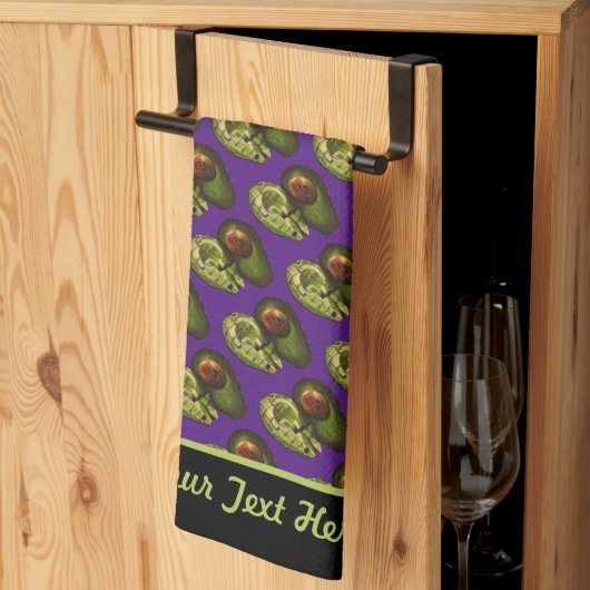 Serviette de cuisine Avocado - Personnalisation en (Pliage en tiers)
