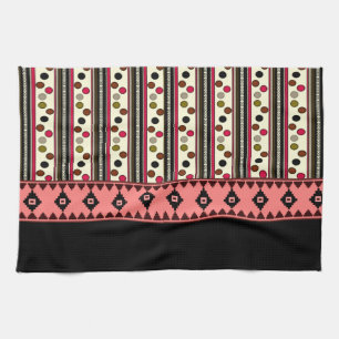 serviette de cuisine aztec pokeadots noirs