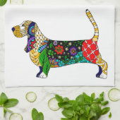 Serviette de cuisine Basset Hound (Plié)