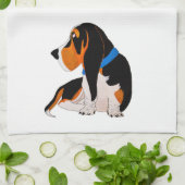 Serviette de cuisine Basset Hound (Plié)