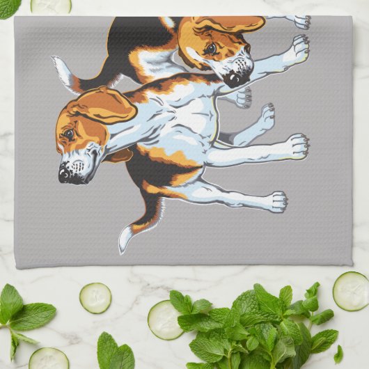 Serviette de cuisine beagle (Plié)