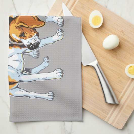 Serviette de cuisine beagle (Quart Plié)