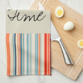 Serviette De Cuisine Beige En Grille (Quart Plié)