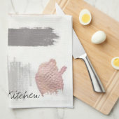 Serviette De Cuisine Beige En Grille (Quart Plié)