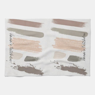 Serviette De Cuisine Beige En Grille