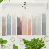 Serviette De Cuisine Beige En Grille (Plié)