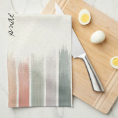 Serviette De Cuisine Beige En Grille (Quart Plié)