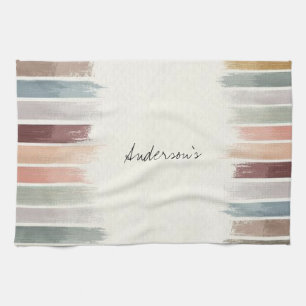 Serviette De Cuisine Beige En Grille