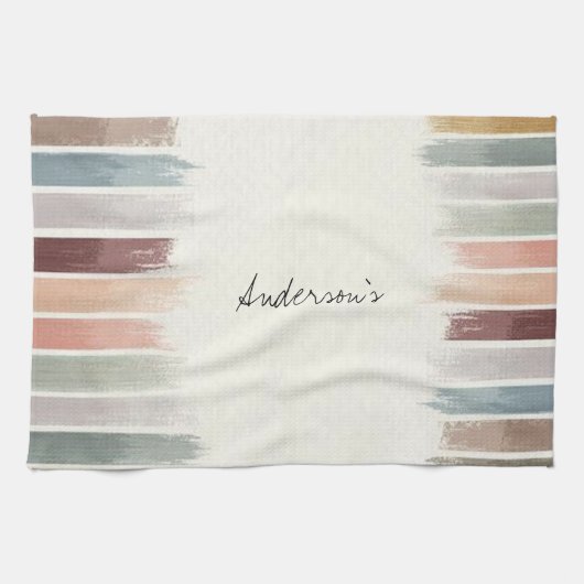 Serviette De Cuisine Beige En Grille (Horizontal)