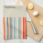 Serviette De Cuisine Beige En Grille (Quart Plié)