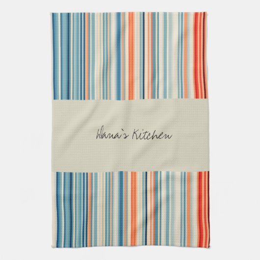 Serviette De Cuisine Beige En Grille (Vertical)