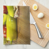 Serviette de cuisine Bell Pepper Onion et Ail (Quart Plié)