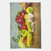 Serviette de cuisine Bell Pepper Onion et Ail (Vertical)
