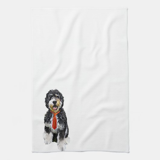 Serviette de cuisine Bernedoodle (Vertical)