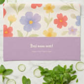 Serviette de cuisine Best Nana Ever - Design flora (Plié)