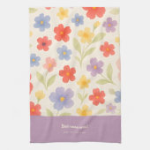 Serviette de cuisine Best Nana Ever - Design flora (Vertical)