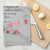 Serviette de cuisine - Bible et Philippiens 4:6-7 (Quart Plié)