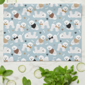 Serviette de cuisine Bichon Frise Bones and Paws B (Plié)
