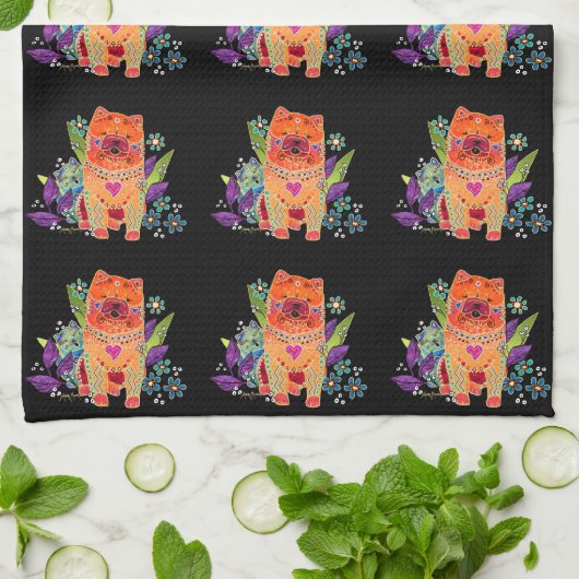 serviette de cuisine BINDI à sangle lisse (Plié)